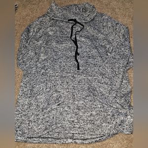 Cowl neck sweater with tie